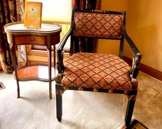 1 of 4 Matching Empire chairs w/Female Griffin on each arm