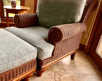 Lexington Rattan couch w/matching chair and ottoman