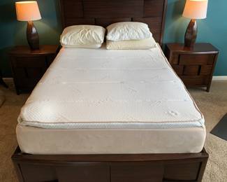 Magnussen Home Furnishings Dark Brown Master Bedroom Set (Dresser, 2 Bedside Tables, Bedframe with Drawers)