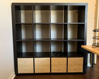 Black IKEA "Kallx" Book Case with Drawer inserts
