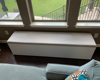 White Cushioned Storage Bench