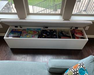 White Cushioned Storage Bench