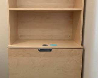 Oak IKEA Galant Book Shelf with Locking Filing Drawers