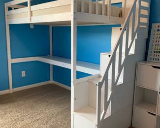 IKEA White Loft Bed with Stairs