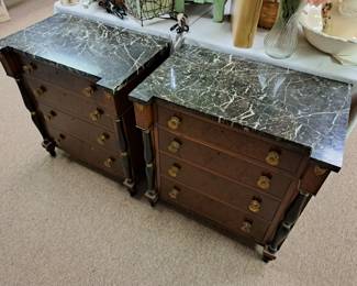 Vintage "Beacon Hill Collection" Empire style marble top chest of drawers