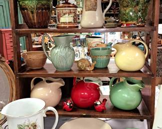 Large selection of pitchers. Vintage Hall and RRRP