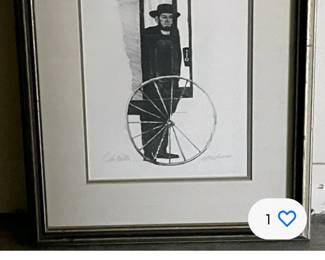 Framed artist proof John Falter "Amish Man"