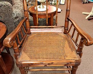 Faux bamboo arm chairs