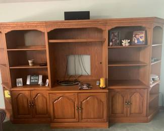 Beautiful solid wood entertainment center like new