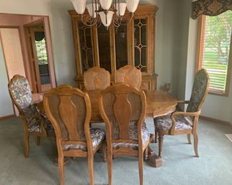 Beautiful Burlington dining room set Six chairs China cabinet best price you can find online is over $3000 asking 1500 or best offer