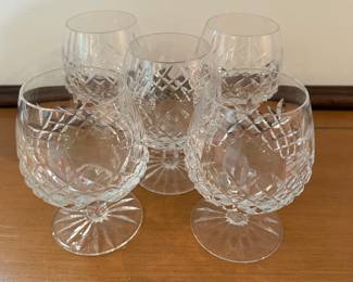 B11 - $60 Set of 5 Waterford Snifters 5.5" tall. 