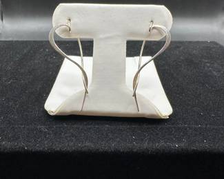 J2 - $125. 14kt Heart Earrings signed "BD 14k PAL". Hangs 1.5"