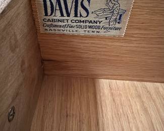 F182 - $175. Davis Two Piece Secretary Curio Cabinet. One back leg is broken and needs repair - otherwise very good condition!