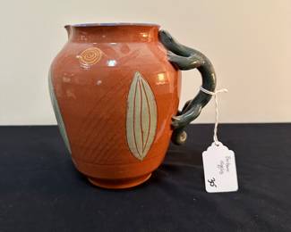 F31 - $30 - Barbra Higgins Signed. Pitcher with Lizard handle.