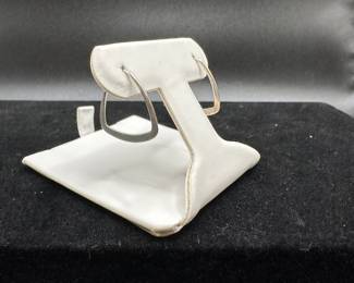 L35 - $50. Ed Levin. Sterling hoops. Hangs 7/8". 