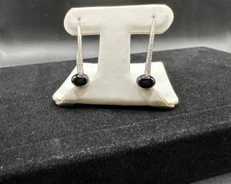 L7 - $75. Ed Levin Sterling & Black Stone. Hangs 1.5". 