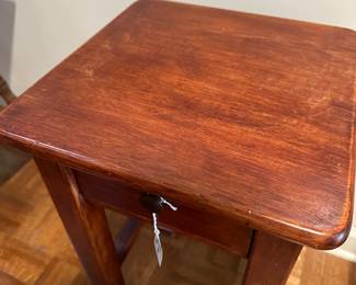 F7 - $40. Small side table with single drawer. Measures 14" square x 25" tall. Very sturdy. 