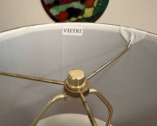 F2 - $150 - Vietri lamp & shade. Measures 29.5" tall