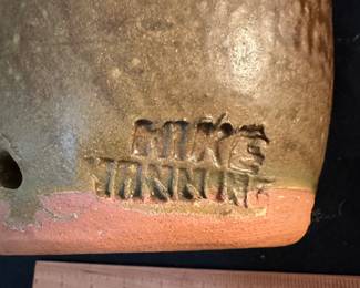 F3 - $100 - Folk Art Cat Pottery by Mike Hanning. 