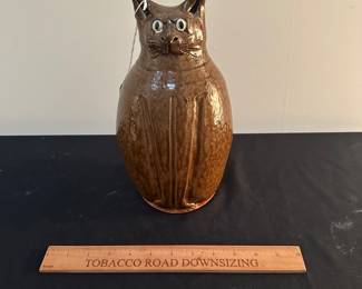 F3 - $100 - Folk Art Cat Pottery by Mike Hanning. 