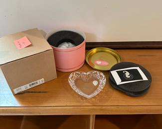 B9 - $35. Waterford Lismore Heart Box in Tin. 