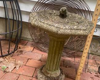 F159 - $40. 18" Tall concrete bird bath. 