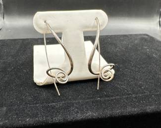 L15 - $110. Ed Levin Sterling "Symphony" earrings. Hangs 2". 
