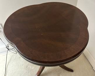 F132 - $95 PAIR clover side table measures 19" across x 22.5" tall. 