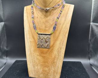 J47 - $25. Sterling Necklace & Charm by "Gardella". 