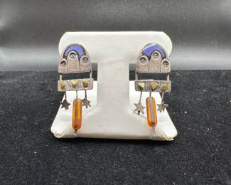 J44 - $20. Signed "Darcys". Sterling Post earrings. 