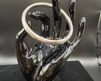 J30 - $20. Sterling Bangle "Mexico 925". Medium weight. 