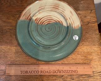 F13 - $30 2pc set signed WBM. Bowl is 11" across by 5.75" tall (PHOTO OF BASE PLATE ONLY)