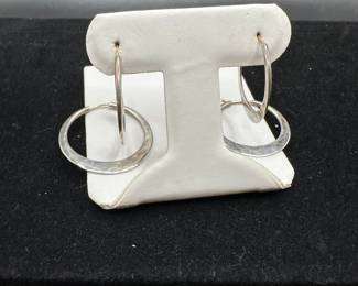 LEFT - L33 - $65 Ed Levin. Sterling & 14kt. Hangs 1 1/8". RIGHT - L34 - $50 Ed Levin. Sterling & 23kt. Hangs 1"