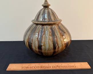 F19 - $195 Mark Hewitt - Lidded urn. 10.5" tall