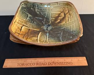 F149 - $35 Sturdy Pottery Plate. Rusty Sieck - Chicken Bridge Pottery. 