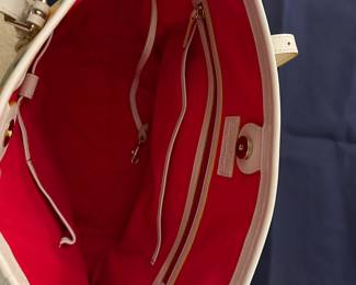 F89 - $40. Dooney & Bourke Tote - has minor scuffs on white handles. 