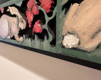 F53 - $25 - Judy Rand rabbit mirror. Measures 15.5" square.