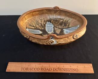 F157 - $35 Sturdy Serving Bowl. Rusty Sieck - Chicken Bridge Pottery. 