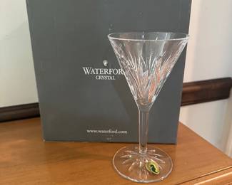B1 - $30. Pair of Waterford Martini Glasses - Killoran Martini. (2 sets available. 2 boxes with 2 each.) 