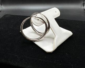 L18 - $85. Ed Levin Sterling hoops. Hangs 1 3/8". 