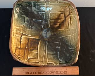 F149 - $35 Sturdy Pottery Plate. Rusty Sieck - Chicken Bridge Pottery. 