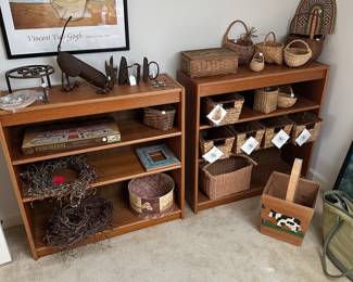 F120 - Wooden shelves - $30 each. Measures 36" wide, 12" deep, 36" tall.