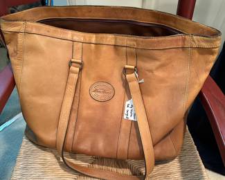 F51 - $30 - Eddie Bauer Vintage Leather Tote Bag