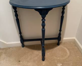 F127 - $35 - Blue table. 28" wide, 14" deep, and 30" tall.