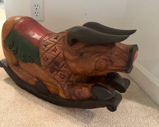 F181 - $75 Painted Rocking Pig