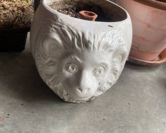 F168 - $15 ceramic monkey head planter