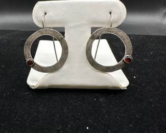 J27 - $25. Signed Modernist Earrings "Cooley ?" Sterling. 