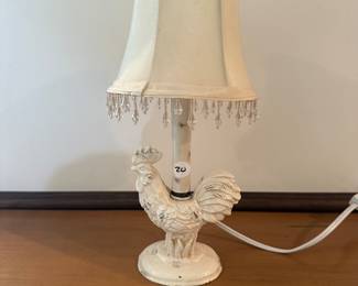 F79 - $20 - Iron Rooster Lamp. Smaller size. 