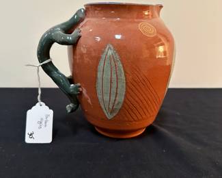 F31 - $30 - Barbra Higgins Signed. Pitcher with Lizard handle.