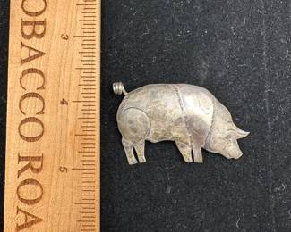 J54 - $20. Sterling Courtney Peterson signed Pig Brooch. 